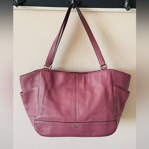 Coach Park Leather Carrie Tote, Fuchsia Women’s Shoulder Bag